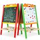 Campumer Wooden Art Easel for Kids (Double Sided) - Standing Magnetic Whiteboard Chalkboard Small Toddler Toys - Includes Wooden ABC Numbers CP-008-UK-2