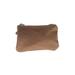 Leather Wristlet: Pebbled Brown Solid Bags