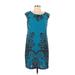 Studio by London Times Casual Dress - Shift: Teal Jacquard Dresses - Women's Size 10