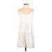 American Eagle Outfitters Casual Dress - A-Line Scoop Neck Sleeveless: White Solid Dresses - Women's Size Small