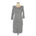 H&M L.O.G.G. Casual Dress - Sheath: Gray Tweed Dresses - Women's Size Medium