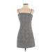 Forever 21 Casual Dress - Mini Square Sleeveless: Gray Grid Dresses - Women's Size Small