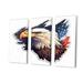 Design Art American Bald Eagle II - Animals Eagle Wall Art Living Room Set Metal in Blue/Red/White | 32 H x 48 W x 1 D in | Wayfair PT88053-3PXL