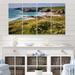 Design Art Coastal Horizons I - Coastal Wall Art Living Room - 4 Panels in Blue/Brown/Green | Wayfair PT103824-271