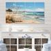 Design Art Coastalbeachsand Sandy Serenity Pointillism IV - Landscapes Canvas Wall Art - 4 Panels Canvas in Blue | 28 H x 48 W x 1 D in | Wayfair