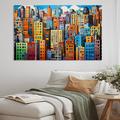 Ebern Designs Pop Art Newyork In Color Pop Newyork In Color On Canvas 4 Pieces Print Canvas | 28 H x 48 W x 1 D in | Wayfair