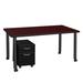 Regency Kee Mobile Desk w/ Storage Wood/Metal in Black | 29 H x 66 W x 24 D in | Wayfair MDCLMP6624MHBK