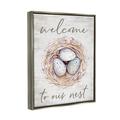 Stupell Industries Welcome To Our Nest Rustic Bird Egg Sign Canvas Wall Art By Lettered & Lined Canvas | 21 H x 17 W x 1.7 D in | Wayfair