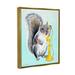 Stupell Industries Squirrel Talking Yellow Candlestick Telephone Patterned Shapes by Amelie Legault - Floater Frame Print on Canvas in Green | Wayfair