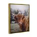 Stupell Industries Highland Cattle Cow Gazing Warm Sunny Portrait by Dakota Diener - Floater Frame Print on Canvas in White | Wayfair