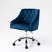 Everly Quinn Velvet Commercial Use Task Chair Upholstered/Metal in Blue | 33.19 H x 23.49 W x 19.89 D in | Wayfair 7D0BC8F1213C45539BED14E081DC34AB