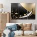 Everly Quinn Contemporary Bliss Black & Gold Minimalism II On Canvas 3 Pieces Print Canvas in White | 28 H x 36 W x 1 D in | Wayfair