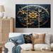 Bungalow Rose Gold & Teal 3D Flowers Ancient Seal III On Canvas 3 Pieces Print Metal in Blue | 32 H x 48 W x 1 D in | Wayfair