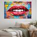 House of Hampton® Graffiti Lips On Canvas 4 Pieces Print Canvas in Pink | 28 H x 48 W x 1 D in | Wayfair 1A40C3B8F554420F9DAB7961CD389997