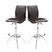 Brayden Studio® Corvina Swivel Adjustable Height Stool Leather/Metal/Faux leather in Brown | 18.11 W x 15.94 D in | Wayfair