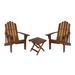 Shine Company Inc. Romy Solid Wood Adirondack Chair w/ Table Wood in Brown | Wayfair KT4628OA-3-09