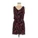 Artisan NY Casual Dress - Mini V Neck Sleeveless: Burgundy Dresses - Women's Size 6