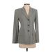 KORS Michael Kors Wool Blazer Jacket: Below Hip Gray Print Jackets & Outerwear - Women's Size 4