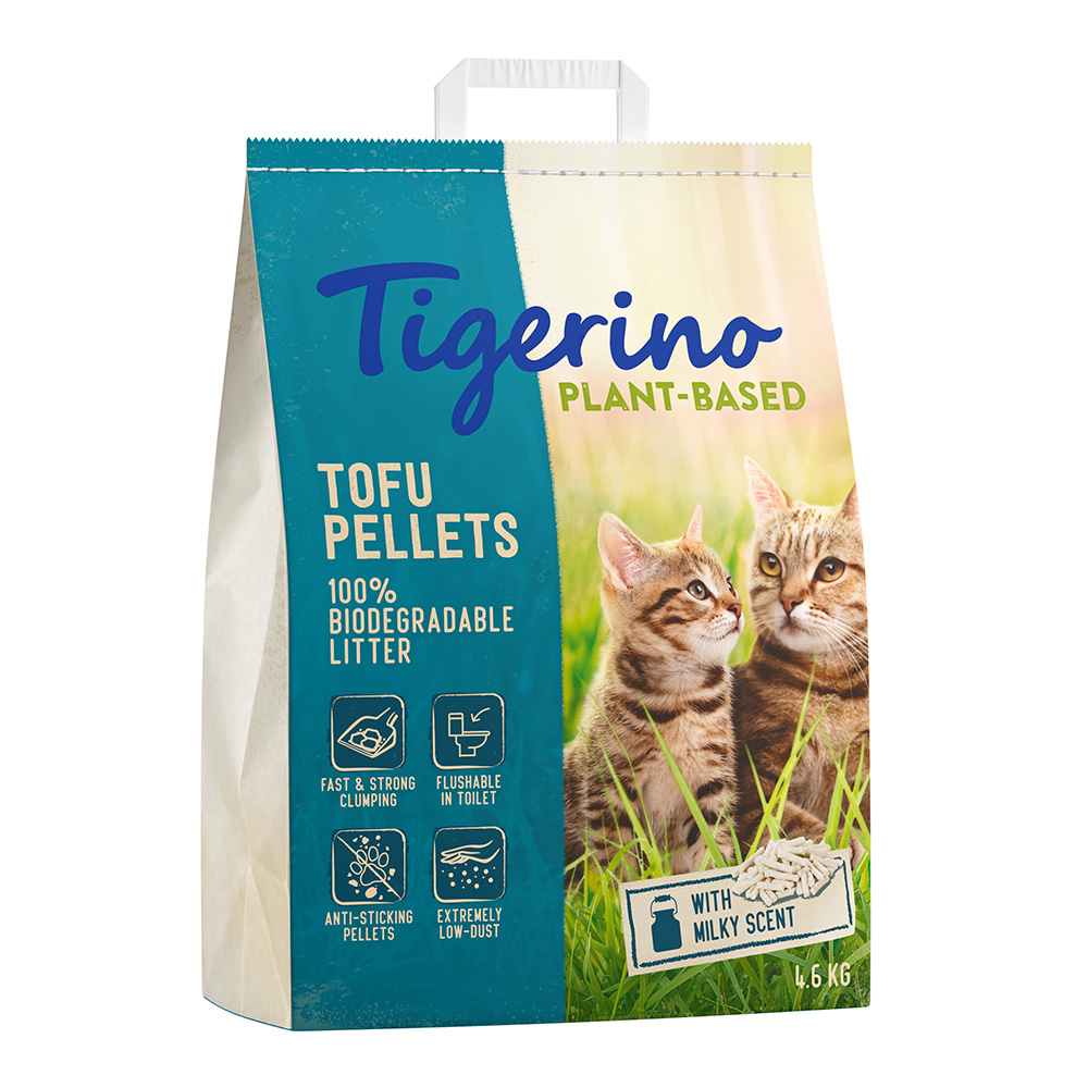 Lettiera Tigerino Plant-Based Tofu – Profumo di latte - Set %: 3 x 11 L (13,8 kg)