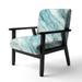Designart "Silver Springs I Blue Green" Upholstered Nautical & Coastal Accent Chair - Arm Chair