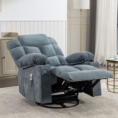 Oversized Rocker Recliner Massage Chair with Cup Holders, USB, Vibration Massage, Heating