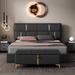 2-Pieces Bedroom Sets, Queen Storage Bed with Ottoman - Black