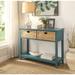 44" Console Table Accent Tables with 2 Basket-like Drawers & Storage Shelves, Plant Stands Sofa Side Table for Livingroom