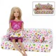 1 set Mini Puppe Sofa Plüsch ausgestopfte Möbel Blumen druck Babys pielzeug mit 2 Kissen für Barbie