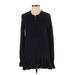 Free People Casual Dress - DropWaist High Neck Long sleeves: Black Print Dresses - Women's Size Small