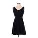 Divided by H&M Casual Dress - Mini V-Neck Sleeveless: Black Print Dresses - Women's Size X-Small