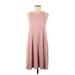 Gap Casual Dress - A-Line Scoop Neck Sleeveless: Pink Solid Dresses - Women's Size Medium
