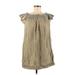 Zara Basic Casual Dress - Shift: Tan Solid Dresses - Women's Size Medium