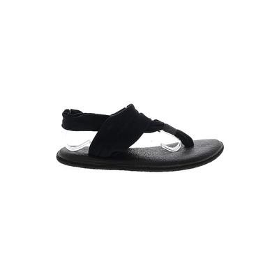 Sanuk Sandals: Black Print Shoes - Women's Size 6 - Open Toe