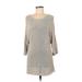 Max Studio Casual Dress - Sweater Dress: Gray Dresses - Women's Size Medium