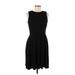 Marc New York Andrew Marc Casual Dress - A-Line High Neck Sleeveless: Black Print Dresses - Women's Size 10