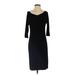 Calvin Klein Collection Cocktail Dress - Sheath V-Neck 3/4 sleeves: Black Solid Dresses - Women's Size 4