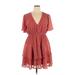 A Beautiful Soul Casual Dress - Mini Plunge Short sleeves: Red Dresses - Women's Size 0X