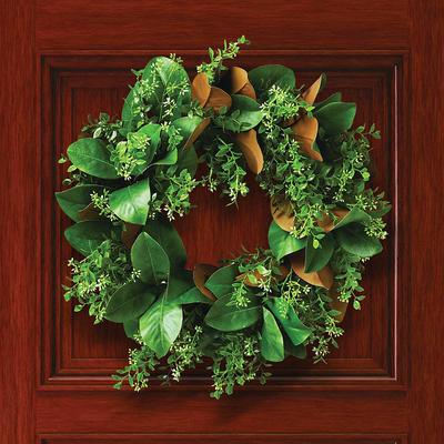 Magnolia & Boxwood Wreath - Frontgate