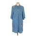 CATHERINE Catherine Malandrino Casual Dress - Shirtdress: Blue Dresses - Women's Size Large