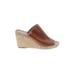 Soludos Wedges: Brown Solid Shoes - Women's Size 7 - Peep Toe