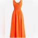 J. Crew Dresses | New J. Crew Smocked Midi Dress In Linen | Color: Orange | Size: S
