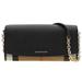 Burberry Bags | New Burberry Black Henley Check Leather Wallet On Chain Clutch Crossbody Bag | Color: Black/Gold | Size: Os