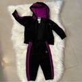 Adidas Matching Sets | Black And Purple Toddler Adidas Hooded Velour Track Suit | Color: Black/Purple | Size: 18mb