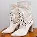 Free People Shoes | New Free People Dakota Studded Heeled Boot 39.5 White 9.5 Leather Western Cowboy | Color: Tan/White | Size: 9.5