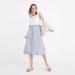 Madewell Skirts | Madewell Paperbag Button-Front Midi Skirt In Blue And White Stripe Small | Color: Blue/White | Size: S