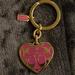 Coach Accessories | Nwot Coach Pink And Gold Heart Key Chain | Color: Gold/Pink | Size: Os