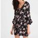 American Eagle Outfitters Dresses | Nwt Aeo Black Floral Boho Plunge Neckline Dress S | Color: Black/Pink | Size: S