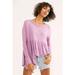 Free People Tops | Free People Womens Forever Your Girl Babydoll Top Size Small Plum Lilac Knit Nwt | Color: Purple | Size: S