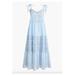 J. Crew Dresses | J. Crew Ruffle Tiered Maxi Cover-Up Dress Camper Print Mix | Color: Blue/White | Size: L