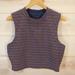 Athleta Tops | Athleta Tank Top Womens Size L Crop Top Textured Colorful Plaid Navy Mock Neck | Color: Red/Tan | Size: L